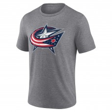 Columbus Blue Jackets Gray Heritage Custom Tri-Blend T-Shirt