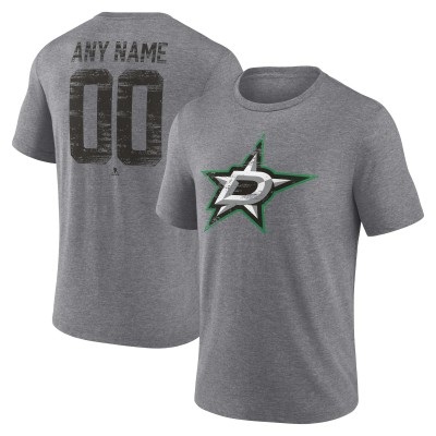 Dallas Stars Gray Heritage Custom Tri-Blend T-Shirt