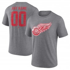 Detroit Red Wings Gray Heritage Custom Tri-Blend T-Shirt