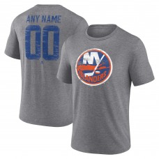 New York Islanders Gray Heritage Custom Tri-Blend T-Shirt New York Islanders Gray Heritage Custom Tri-Blend T-Shirt