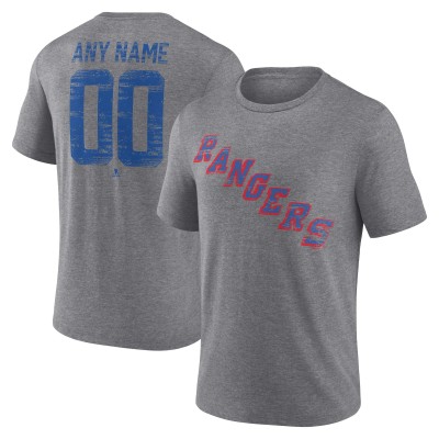 New York Rangers Gray Heritage Custom Tri-Blend T-Shirt