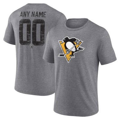 Именная футболка Pittsburgh Penguins Gray Heritage Tri-Blend