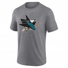 Футболка San Jose Sharks Gray Heritage Custom Tri-Blend