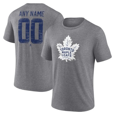 Toronto Maple Leafs Gray Heritage Custom Tri-Blend T-Shirt