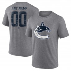 Vancouver Canucks Gray Heritage Custom Tri-Blend T-Shirt