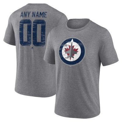Именная футболка Winnipeg Jets Gray Heritage Tri-Blend