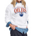 Женская свитшот Edmonton Oilers Starter White Arch Stripe Fleece