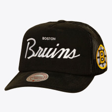 Бейсболка Boston Bruins Mitchell & Ness Black Head Coach Trucker