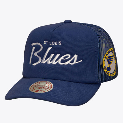 Бейсболка St. Louis Blues Mitchell & Ness Blue Head Coach Trucker