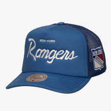 Бейсболка New York Rangers Mitchell & Ness Blue Head Coach Trucker