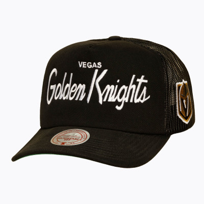 Бейсболка Vegas Golden Knights Mitchell & Ness Black Head Coach Trucker