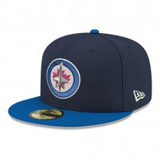 Бейсболка Winnipeg Jets New Era Navy Core Logo Two-Tone 59FIFTY