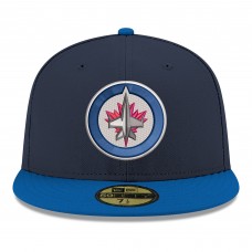 Бейсболка Winnipeg Jets New Era Navy Core Logo Two-Tone 59FIFTY