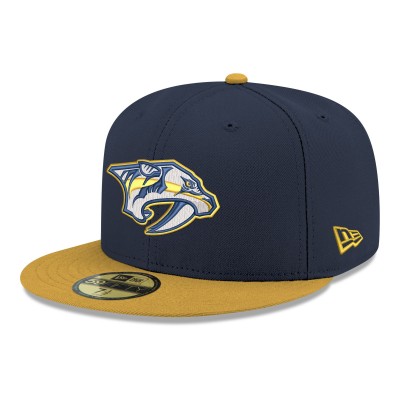 Бейсболка Nashville Predators New Era Navy Core Logo Two-Tone 59FIFTY