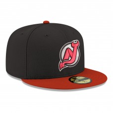 Бейсболка New Jersey Devils New Era Black Core Logo Two-Tone 59FIFTY