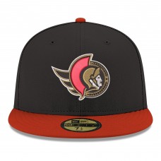 Бейсболка Ottawa Senators New Era Black Core Logo Two-Tone 59FIFTY