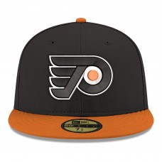 Бейсболка Philadelphia Flyers New Era Black Core Logo Two-Tone 59FIFTY