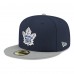 Бейсболка Toronto Maple Leafs New Era Navy Core Logo Two-Tone 59FIFTY