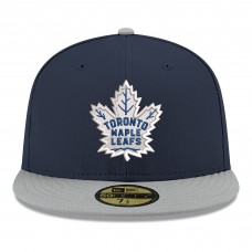 Бейсболка Toronto Maple Leafs New Era Navy Core Logo Two-Tone 59FIFTY
