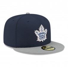 Бейсболка Toronto Maple Leafs New Era Navy Core Logo Two-Tone 59FIFTY