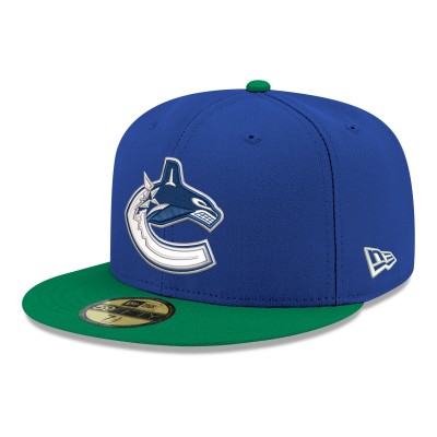 Бейсболка Vancouver Canucks New Era Blue Core Logo Two-Tone 59FIFTY