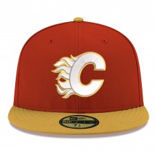 Бейсболка Calgary Flames New Era Red Core Logo Two-Tone 59FIFTY