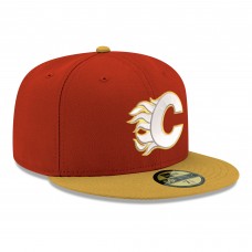 Бейсболка Calgary Flames New Era Red Core Logo Two-Tone 59FIFTY