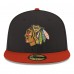 Бейсболка Chicago Blackhawks New Era Black Core Logo Two-Tone 59FIFTY
