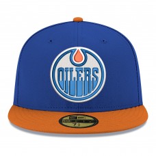 Бейсболка Edmonton Oilers New Era Royal Core Logo Two-Tone 59FIFTY