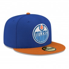 Бейсболка Edmonton Oilers New Era Royal Core Logo Two-Tone 59FIFTY