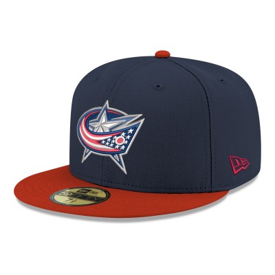 Бейсболка Columbus Blue Jackets New Era Navy Core Logo Two-Tone 59FIFTY