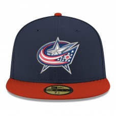 Бейсболка Columbus Blue Jackets New Era Navy Core Logo Two-Tone 59FIFTY