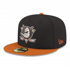 Бейсболка Anaheim Ducks New Era Black Core Logo Two-Tone 59FIFTY