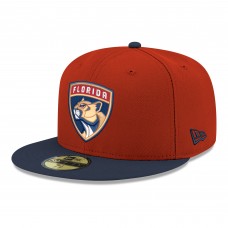 Бейсболка Florida Panthers New Era Red Core Logo Two-Tone 59FIFTY