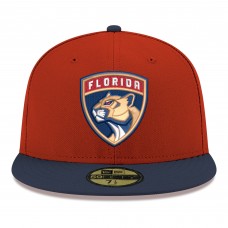 Бейсболка Florida Panthers New Era Red Core Logo Two-Tone 59FIFTY