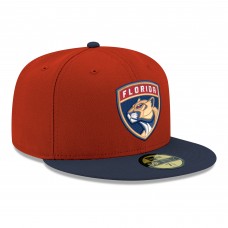 Бейсболка Florida Panthers New Era Red Core Logo Two-Tone 59FIFTY