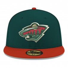Бейсболка Minnesota Wild New Era Green Core Logo Two-Tone 59FIFTY