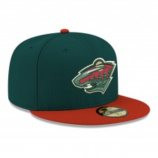 Бейсболка Minnesota Wild New Era Green Core Logo Two-Tone 59FIFTY