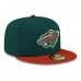 Бейсболка Minnesota Wild New Era Green Core Logo Two-Tone 59FIFTY