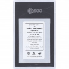 Andrei Vasilevskiy Tampa Bay Lightning 2019-20 Upper Deck MVP Magenta Printing Plate #10 #1/1 SGC Authenticated Auth Card