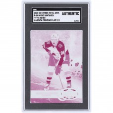 Mikko Rantanen Colorado Avalanche 2020-21 Upper Deck Metal Universe Magenta Printing Plate #R-14 #1/1 SGC Authenticated Auth Card