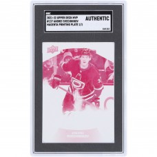 Andrei Svechnikov Carolina Hurricanes 2021-22 Upper Deck MVP Magenta Printing Plate #137 #1/1 SGC Authenticated Auth Card