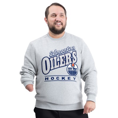 Edmonton Oilers G-III Sports by Carl Banks Gray Adaptive Headliner Fleece Sweatshirt