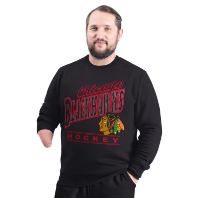Кофта Chicago Blackhawks G-III Sports by Carl Banks Black Adaptive Headliner Fleece