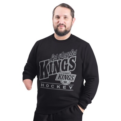 Los Angeles Kings G-III Sports by Carl Banks Black Adaptive Headliner Fleece Sweatshirt