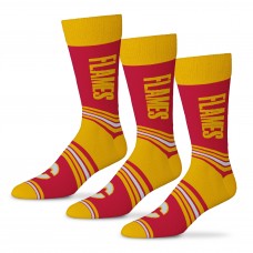 Unisex Calgary Flames Starter Red Rally Cry 3-Pack Socks Set