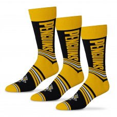 Unisex Pittsburgh Penguins Starter Black Rally Cry 3-Pack Socks Set