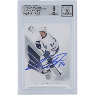 Auston Matthews Toronto Maple Leafs Autographed 2017-18 Upper Deck SP Authentic #10 Beckett Fanatics Witnessed Authenticated 9/10 Card