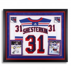 Игровая джерси Igor Shesterkin New York Rangers Autographed Fanatics Authentic Deluxe Framed White adidas Authentic