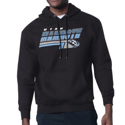Utah Mammoth Starter Black Logo Push Fleece Hoodie